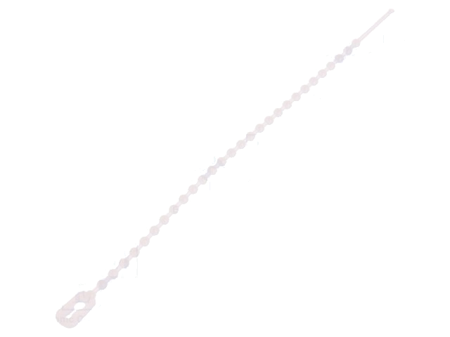 Kabelbinder; kralen,losmaakbaar; L: 120mm; polyamide; natuurlijk Kabelbinder; kralen,losmaakbaar; L: 120mm; polyamide; natuurlijk